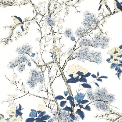 Thibaut Katsura Wallpaper in Blue & White